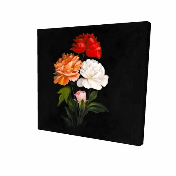 Begin Home Decor 12 x 12 in. Three Beautiful Rose Flowers-Print on Canvas 2080-1212-FL135